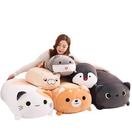 60cm 90cm cute cat shiba Inu totoro plush toy big large toy stuffed animal soft doll black cat pillow kids toys birthday gift LJ201126