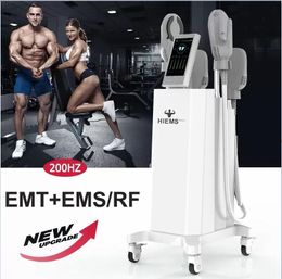 Salon use EMS slimming body suit Electromagnetic Neo EMSlim 4 handle with RF machine Muscle Trainer Stimulator Fat Removal muscle building beauty equipment