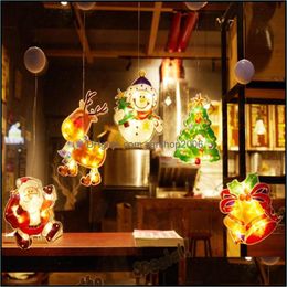 Christmas Decorations Festive Party Supplies Home Garden Suction Cup Window Hanging Lights Large Decorative Atmosphere S Dhkbf
