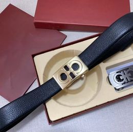 Luxury Designer Belt Men Clothing Accessories Business Belts Women High Quality Genuine Leather Waistband With 2 Buckle Red Gift Box Cintura Ceintures Gürte
