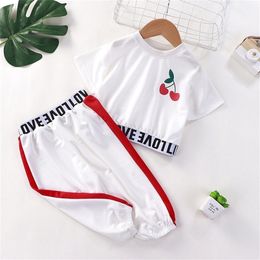 LZH Summer Teens Girls Clothes Cotton Top Pants 2pcs Kids Casual Sport Suit Children s Clothing For Sets 6 8 10 Year 220620