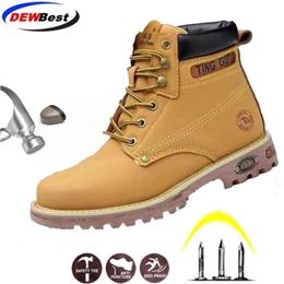 DEW Construction Outdoor High Steel Toe Cap Safety Mens Puncture Work Shoes Boots Y200915