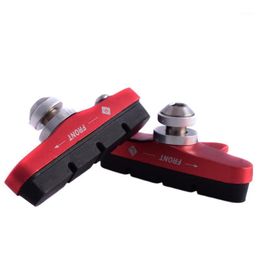 Bike Brakes 2PCS Bicycle Brake Pads On For Fixed Gear Road C/V CNC Aluminium Alloy Silent Holder Shoes Rubber Blocks