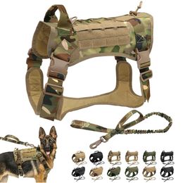 Dog Collars & Leashes Tactical Harness Pet German Shepherd Malinois Training Vest And Leash Set Medium Large Big HarnessDog