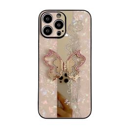 3D butterfly flower bling Cases Designer diamond hard pc tpu case for iphone 13 12 11 pro max xr xs x 8 7 plus fashion back cover