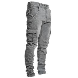 Jeans denim impilati uomo Moda Skinny Uomo Pantaloni a matita tascabile Jeans Pantaloni denim maschili Ropa Hombre Pantaloni hip hop denim casual