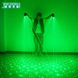 Party Masks 2 in 1 High Quality Green Laser Gloves Nightclub Bar Dance Singer Props DJ Mechanical Glasses LED Light 220826