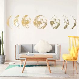 Creative Moon phase 3D Wall Sticker Home living room wall decoration Mural Art Decals background decor stickers C0614G12