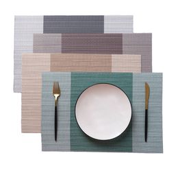 5Pcs/ Lot Table PVC Placemats Dining Place Mats Non-slip Dish Bowl Placement Heat Resistant Decorative W220406