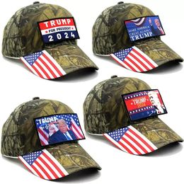 Trump Camouflage Baseball Hat With Badge Patch TRUMP 2024 Cotton Breathable Cap EE
