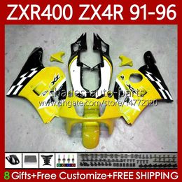 Fairings Kit For KAWASAKI NINJA ZX4R 400CC ZXR-400 1991 1992 1993 94 95 96 Bodywork 138No.101 ZXR 400 Yellow blk CC ZX-4R ZX 4R Cowling ZXR400 91 92 93 1994 1995 1996 Body