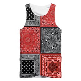 IFPD EU Size Summer Bandana 3D Tank Top Men Hip Hop Paisley Sleeveless Shirts Streetwear Male Graphic Punk Fitness Vest Harajuku 220607