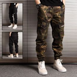 Men's Jeans Fashion Streetwear Men Loose Fit Casual Big Pocket Cargo Pants Wide Leg Baggy Trousers Hip Hop Joggers OverallsMen's