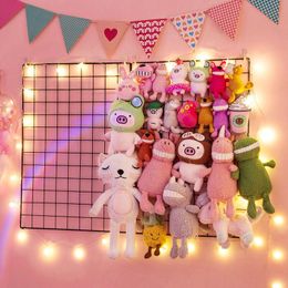 Hooks & Rails Iron Grid Po Wall Frame Decor Girl Pink Shelf Dormitory Dress Up Art Display Rack Holder DIY GiftHooks