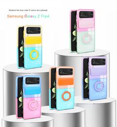 Gradient Color TPU Cell Phone Cases For Samsung Galaxy Z Flip4 Slide Lens Protection Cover