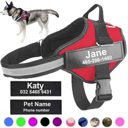Dog Collars & Leashes Reflective PULL Adjustable Breathable Harness ID Custom Pet For Vest Outdoor Patch Walking Supplies DogDog
