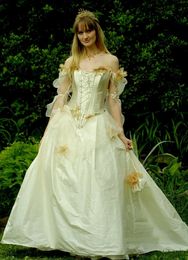 Rococo Inspired Fairy Princess Corset Wedding Dress Off The Shoulder Vintage Victorian A Line Bridal Gowns Gold Lace Floral Appliques Renaissance Bride Dresses