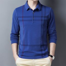 Ymwmhu Arrival Men Thick Polo Shirt Striped Casual Autumn and Spring Warm Clothing Korean Business Polo Shirt 220408