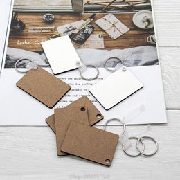 Keychains 30Pcs Wooden Hardboard Blank Rectangle MDF Sublimation Heat Transfer Kit Making N12 20 Dropship Enek22