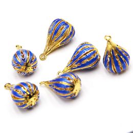 6pcs High End Cloisonne Enamel Teardrop Charms Water Drop Pendant DIY Jewellery Making Earrings Necklace Keychain Accessories