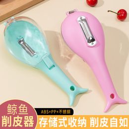 Household small tools kitchen magic two-in-one paring knife can automatically flip cover and store