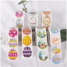gift bag stickers Canada - Epacket 500 stickers Cute Rabbit Self Adhesive Seal Label Sticker For Easter Party Kids Gift Bag Decor Tags Handmade270O221R261v
