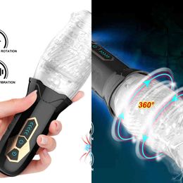 NXY Masturbators Male Automatic Sucking Rotation 10 Speed Sex Machine Electric for Men Cup Toys Adult 18 220507