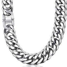 Chains Necklace Men Stainless Steel Long Hip Hop Cuban Link Chain Jewellery On The Neck Male Accessories WholesaleChains