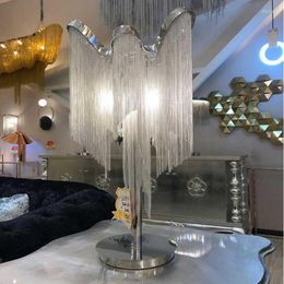 Floor Lamps Postmodern Light Luxury Aluminum Chain Tassels Nordic Italy Creative Art Table Lamp Bar Bedroom Study And LampFloor