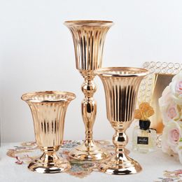 Wedding Flower Vase Metal Candle Holders Iron Golden Flowers Vase Wedding Ceremony Decoration home decor Wedding Decoration