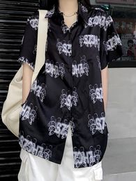 Women's Blouses & Shirts Summer Butterfly Letter Print Short Sleeve Women Harajuku Clothing Casual Hip Hop Oversized Tops Blouse Korean Blus