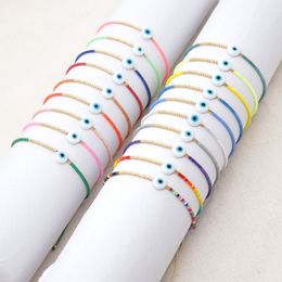 Colorful Japanese Miyuki Beads Strands Evil Eye Charm Bracelet for Couples Gift