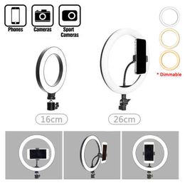 tiktok phone stand Canada - LED Selfie Ring Light Phone Photography Lamp Support Tripod Stand Ringlight For TikTok Youtube Live Video 33cm LED Ring Light W220414