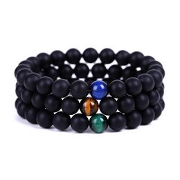 8mm Blue Green Yellow Tiger Eye Stone Bracelet Beaded Couple Bracelets wristband women men fashion jewelry