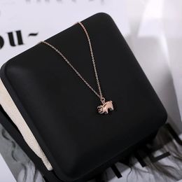 Pendant Necklaces YUN RUO Rose Gold Colour Lucky Golden Pig Necklace Fashion Titanium Steel Woman Jewellery Gift Never Fade Drop