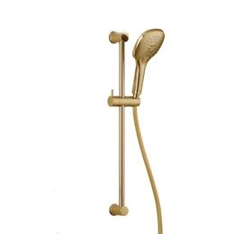 abs plastic Gold Plated three functions Handheld Shower sliding bar Hand Shower Head with gold holder and shower hose BT77 201105