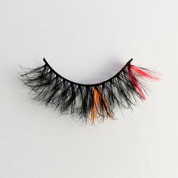 Thick Colourful Eye lash faux cils fake Mink Lashes False Eyelashes Fluffy Soft Lash Extension Make Up tools beauty glamorous Suitable for Wedding Event, Photo shoot...