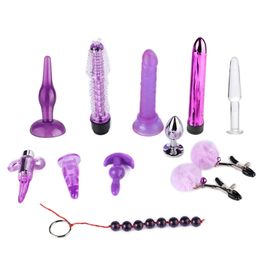 K5DE 11Pcs ABS Safe Set Special Masturbation Suit Bondage BDSM Toys Kits Stimulating Butt Expand Plug for Couples