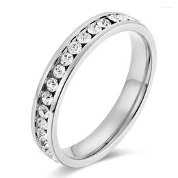 Wedding Rings Aroutty Stainless Steel Couple Engagement Ring For Women Full Zircon Princess Silvery Gold Bridal Jewellery Wynn22