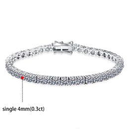 Gift Wrap 4mm Certified All Moissanite Tennis Bracelets For Women Men's Lab Full Diamond Bangle 925 Sterling Silver Jewelry GiftGift