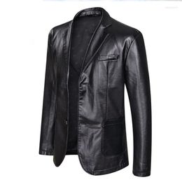 Brand PU Leather Jacket Men Autumn Winter Casual Mens Jackets Solid Clothes Elastic Motorcycle Outerwear