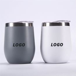 Custom Cup Tumbler Eggshell Pot Belly Water Double Stainless Steel Vacuum Flask Thermos Lnsulation Coffee 220621