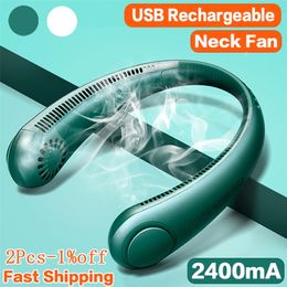 Youpin Mini Bladeless Fan Hanging Neck Leafless Fan Rechargeable Fan Mute Sports Fans for Home Outdoor Portable Fans 5 220727