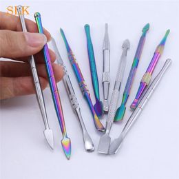 Smoking accessories high quality metal stainless steel tips dab wax tool kit gift box vape dabber carving tools concentrate oil waxs