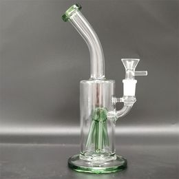 8.6inches Green Hookah Bong Glass Water Pipe Thick Beaker Bongs Smoking Water Pipe Bongs Heady Pipes Size 14mm Bowl