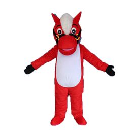 High-quality red horse Mascot Costume Halloween Christmas Cartoon Character Outfits Suit Advertising Leaflets Clothings