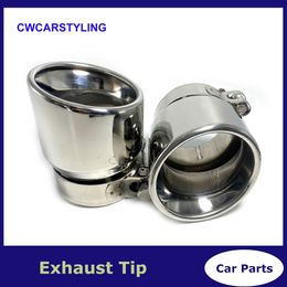 Car Universal Stainless Steel Exhaust Tip Silver Colour Tail Pipe Tip Muffler for BMW BENZ Audi VW Golf Parts