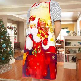 Christmas Decoration Santa Claus Deer Pattern Cleaning Aprons Homes Decor Merry Xmas Decorations Home Year Navidad