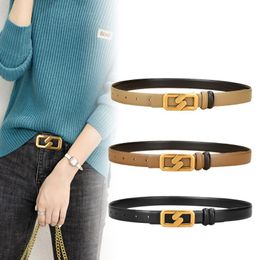 Belts Retro Pin Buckle Belt Pu Leather Fashion Double-sided Women Autumn Winter Casual Wild Jeans Decoration With SkirtBelts