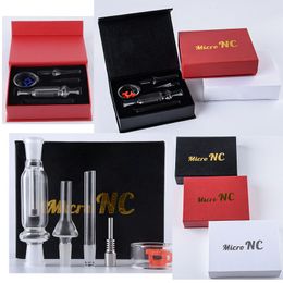 Wholesale Nector Collectors Kits With 10mm 14mm Joint Titanium Nail Mini Oil Rig Nector Collector Small Glass Bong Pipes Dab Rigs Straw Free DHL